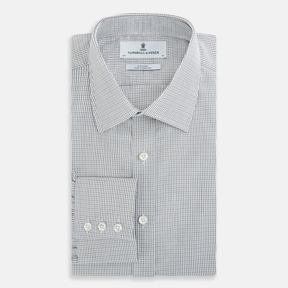 Midnight Blue Micro  Tattersall Check Mayfair Shirt Image 4