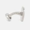 View 2 of product The Brushed Silver Rounded Square Cufflinks by Turnbull & Asser, shown on a plain white background, are a timeless addition to men's accessories.