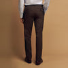 View 6 of product The Brown Puppytooth Wool Jonathan Trousers by Turnbull & Asser are straight-leg tailored trousers with belt loops, side pockets, and a front crease, shown on a white background.