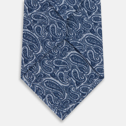 Pale Blue Paisley Silk Tie Image 2
