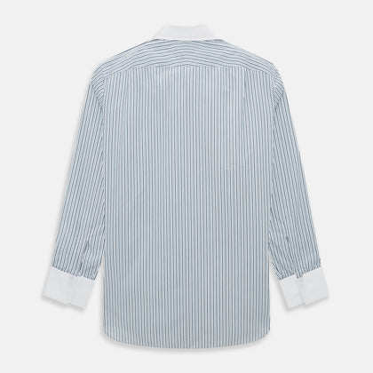 Green Double Stripe Shirt with Contrast T&A Collar and Cuffs Image 2