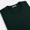 View 2 of product A forest green long-sleeve crewneck t-shirt by Turnbull & Asser is laid flat on a white background, showing the front side with no visible patterns or logos—a timeless, versatile staple.