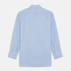 View 5 of product A Turnbull & Asser Yellow and Blue Prince of Wales Check Mayfair Shirt with white buttons and a classic collar, laid flat on a white background.