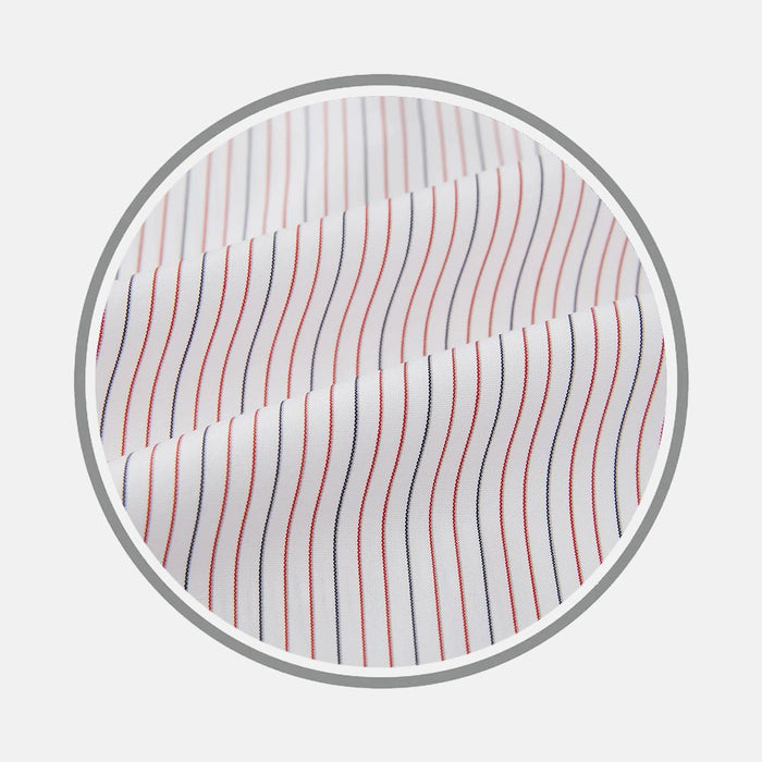 Red and Blue Ticking Stripe Fabric