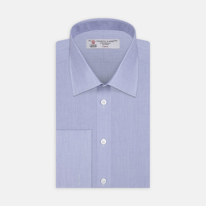 Grey Cashmere Blend Shirt with T&A Collar and 3-Button Cuffs