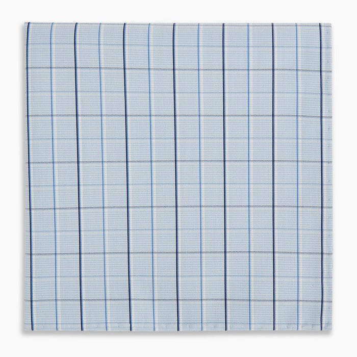 Navy and Blue Combination Check Hand-Rolled Handkerchief Image 3