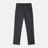 View 1 of product Turnbull & Asser Charcoal Wool Single Pleated Gerry Trousers shown on a white background, featuring a button and zipper closure, belt loops, and straight legs.