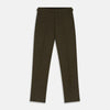 View 1 of product The Brown Puppytooth Wool Jonathan Trousers by Turnbull & Asser are straight-leg tailored trousers with belt loops, side pockets, and a front crease, shown on a white background.