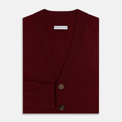 Burgundy Cashmere Cardigan Image 3