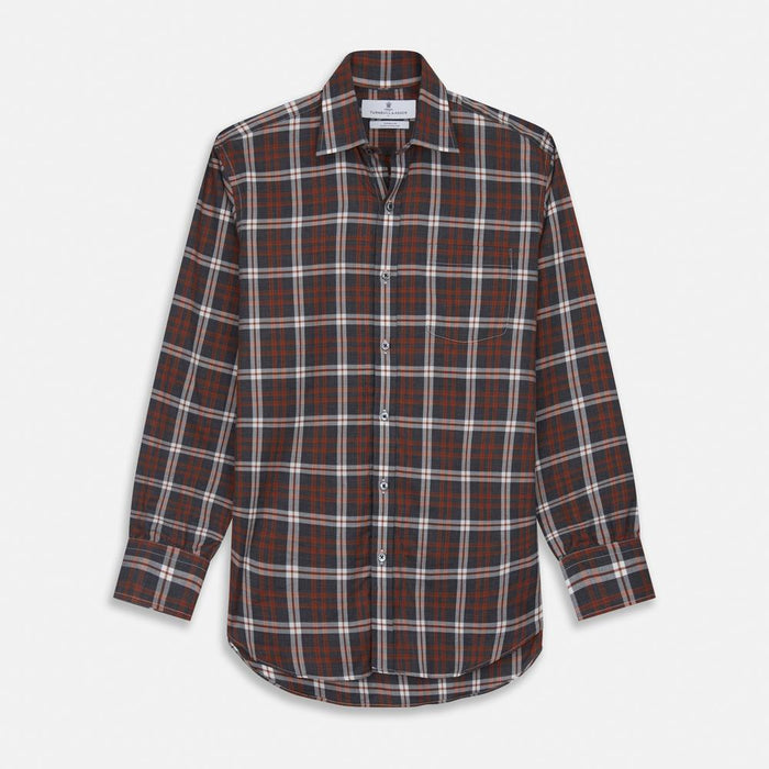 Rust Check Cotton Fabric Image 1
