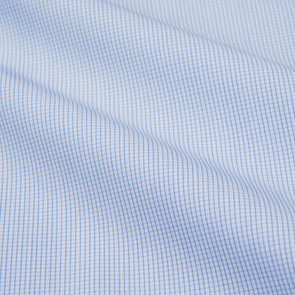 Micro Blue Check with White Collar and Cuff Shirt Image 1
