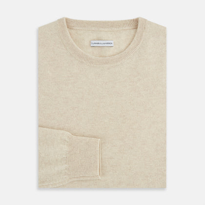 Cream Cashmere Round Neck Jumper Image 3