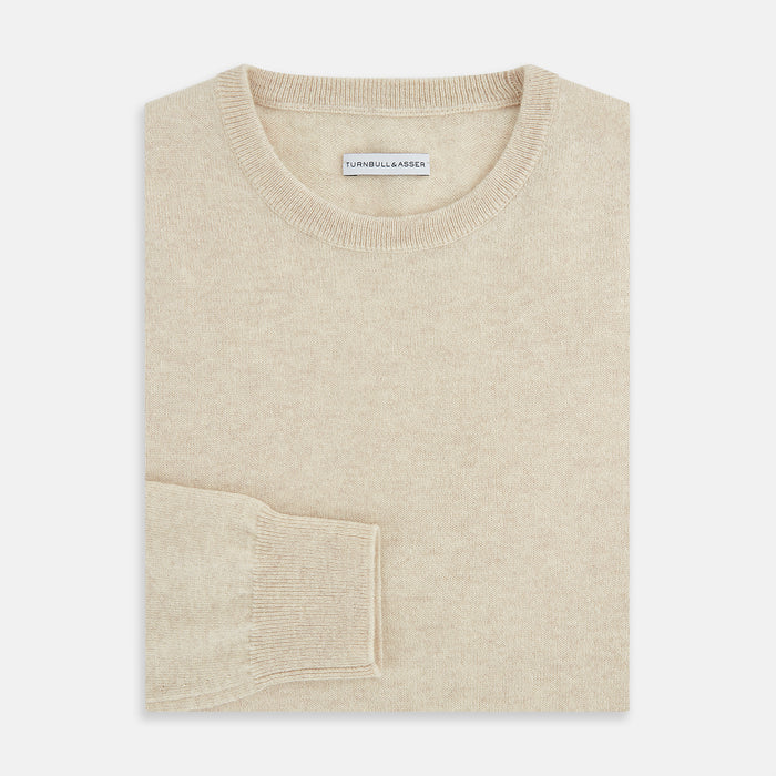 Cream Cashmere Round Neck Jumper Image 3
