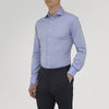 View 2 of product A Turnbull & Asser Tailored Fit Blue Royal Oxford Cotton Shirt with a Kent collar and 2-button cuffs is neatly displayed on a white background, highlighting its refined design and quality craftsmanship.