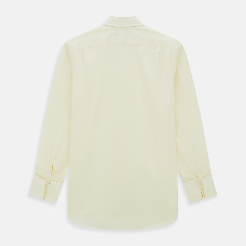 The Cream Cotton Shirt with T&A Collar and Double Cuffs by Turnbull & Asser is shown laid flat on a white background.