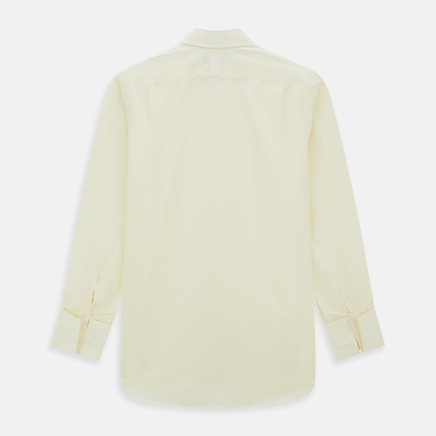 View 5 of product The Cream Cotton Shirt with T&A Collar and Double Cuffs by Turnbull & Asser is shown laid flat on a white background.