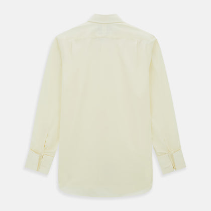 Cream Cotton Shirt with T&A Collar and Double Cuffs Image 4