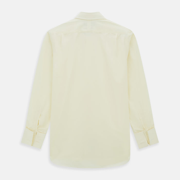 Cream Cotton Shirt with T&A Collar and Double Cuffs Image 4