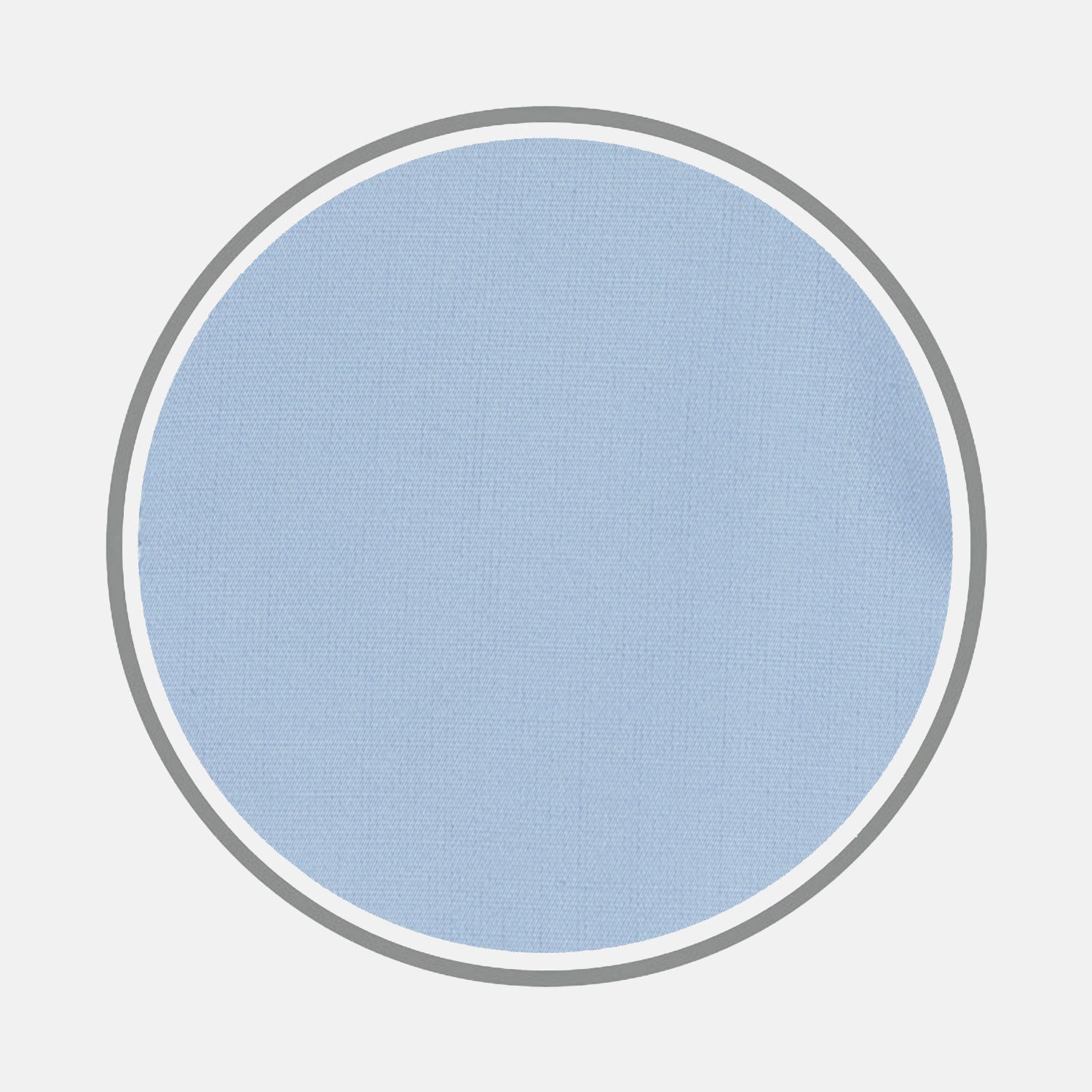 View 1 of product A circular swatch of Turnbull & Asser Blue Cotton Fabric with a subtle texture is shown on a plain white background, outlined by a thin gray border.