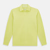 View 1 of product The Turnbull & Asser Lime Green Rugby Polo Shirt is a pure cotton, long-sleeve shirt with a collar and no visible buttons, displayed flat against a white background.