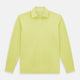 The Turnbull & Asser Lime Green Rugby Polo Shirt is a pure cotton, long-sleeve shirt with a collar and no visible buttons, displayed flat against a white background.