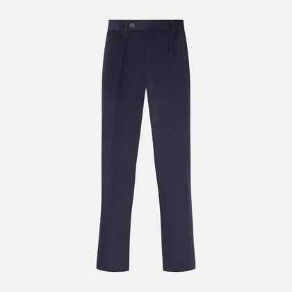 Navy Corduroy Edward Trousers Image 5