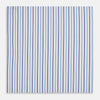 View 3 of product The Blue and Navy Multi Stripe Hand-Rolled Handkerchief by Turnbull & Asser is crafted in England with a white background and evenly spaced vertical stripes in blue and navy.