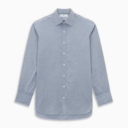 Steel Grey Ticking Stripe Mayfair Shirt Image 6