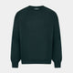 The Turnbull & Asser Forest Green Fine Merino Round Neck Jumper for men is shown on a light gray background. This knitwear features a classic design with ribbed cuffs, hem, and neckline.