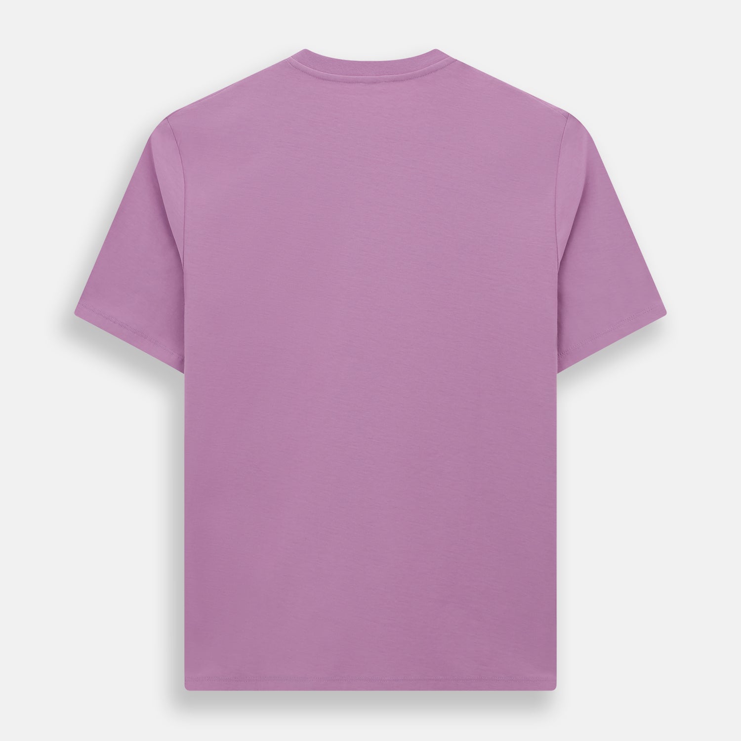 View 3 of product The Turnbull & Asser Mulberry Short-Sleeve T-shirt, shown on a white background, features a crew neck and clean lavender design with no logos or patterns, making it an ideal choice for everyday wear.