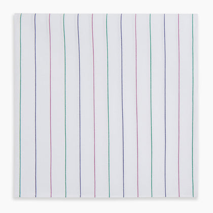 Hand Rolled Pink and Green Pinstripe Handkerchief Image 3
