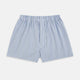 Turnbull & Asser Blue Multi Stripe Godfrey Boxer Shorts: premium Italian cotton men’s underwear with an elastic waistband and relaxed fit, shown on a white background.