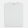 View 5 of product The Turnbull & Asser White Short-sleeve Fitted T-Shirt is a classic, logo-free crew neck laid flat on a white background—perfect for smart casual looks.