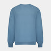 View 3 of product The Turnbull & Asser Pale Blue Fine Merino V-Neck Jumper features long sleeves, ribbed cuffs, and a straight hem. Shown against a white background, this classic knitwear combines comfort and style.