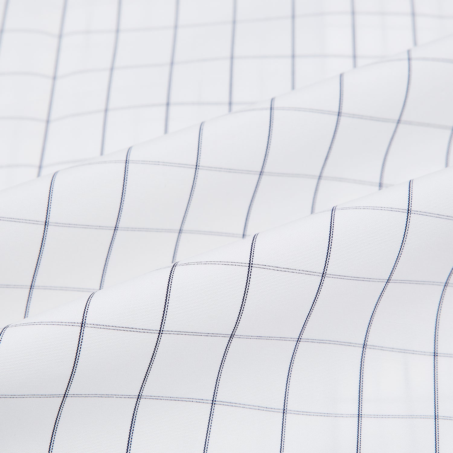 View 6 of product A long-sleeve, button-down Navy Blue Hairline Multi Stripe Mayfair Shirt by Turnbull & Asser is displayed flat against a white background.