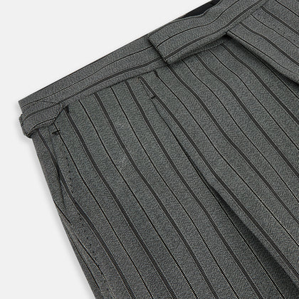 Grey Multi Pinstripe Morning Dress Trousers Image 1