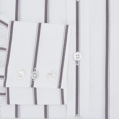 Burgundy Track Stripe Mayfair Shirt Image 3