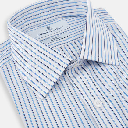 Blue and Navy Double Stripe Mayfair Shirt Image 1