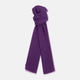 The Purple Cashmere Scarf by Turnbull & Asser is a luxurious, lightweight accessory, hand-dyed in purple with subtle frayed edges and a loose central knot, elegantly displayed on a plain white background.