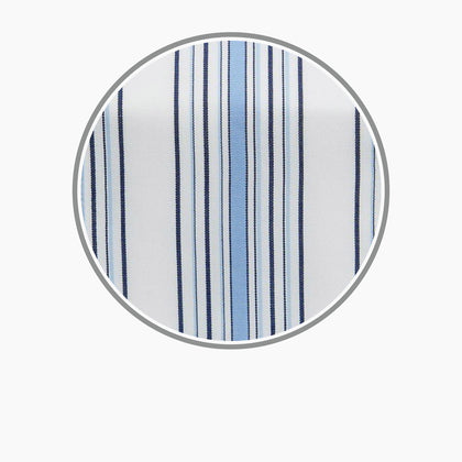 Blue Multi Stripe Cotton Fabric Image 2