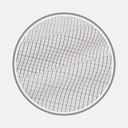 Burgundy And Green Double Grid Check Fabric