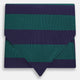 The Wide Green Stripe and Navy Silk Cravat from Turnbull & Asser features bold diagonal stripes in dark green and navy—an ideal wedding accessory for a refined touch of British style.