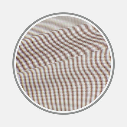 Brown Micro Graph Check Fabric