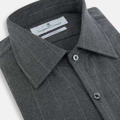 Charcoal Melange Wide Stripe Westminster Shirt Image 1