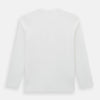 View 10 of product The Turnbull & Asser White Long-Sleeve T-shirt for men is a plain crew neck design with no logos or patterns, displayed flat on a white background.
