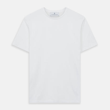 White Davey Cotton T-Shirt Image 3