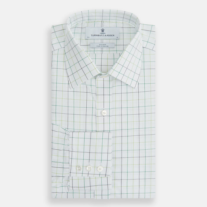 Dark Green Grid Check Mayfair Shirt Image 4