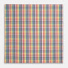 View 3 of product The Turnbull & Asser Hand Rolled Multi-coloured Grid Check Handkerchief features intersecting red, yellow, green, blue, and orange stripes on white—a vibrant and versatile gentleman’s accessory.