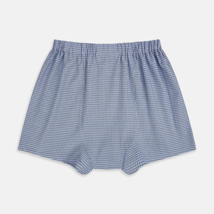 Blue Houndstooth Godfrey Boxer Shorts Image 1