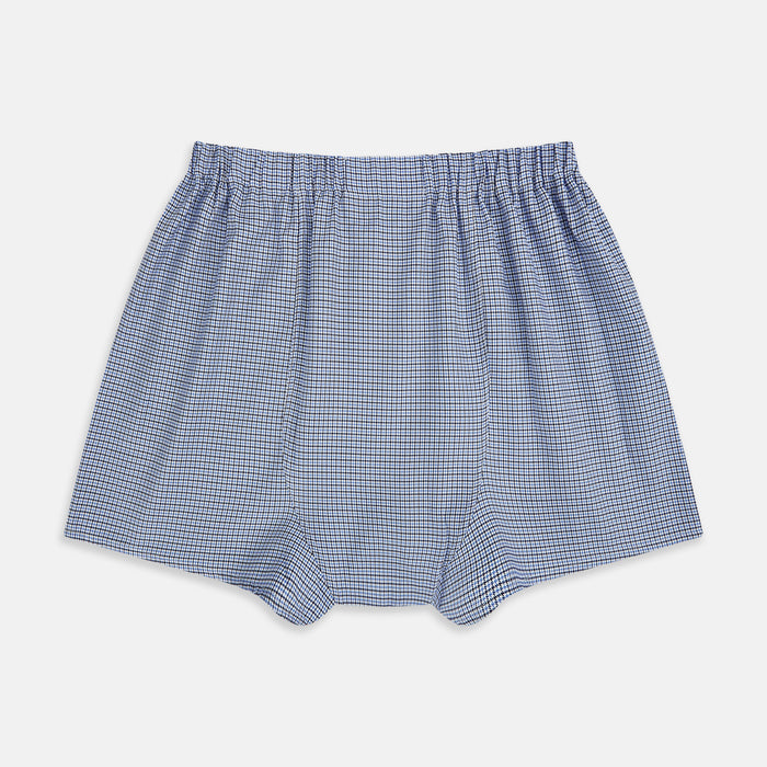 Blue Houndstooth Godfrey Boxer Shorts Image 1